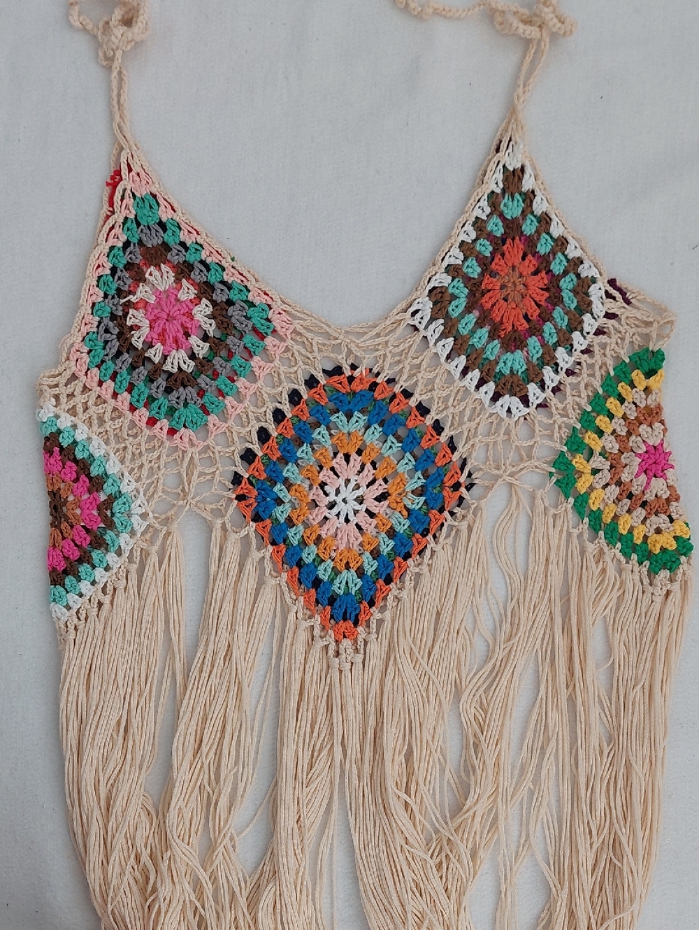 SHEIN  CURVE Boho Crochet Fringe Maxi Dress/Swimsuit Cover-up NWOT - Picture 6 of 10